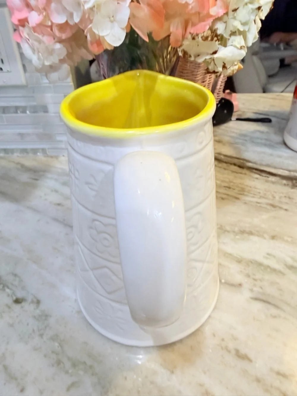 Crate and Barrel Pitcher white vase jar